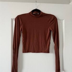 Women's Brown Long Sleeve Top & Skirt Pull & Bear